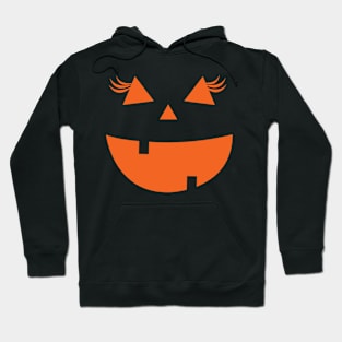 Orange Pumpkin Face Jack O' Lantern Halloween Hoodie